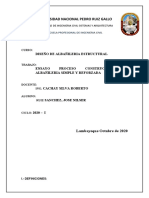 Ensayo Referente A La Construcción de Albañilería Simple y Reforzada