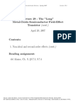 Lecture 29 - The "Long" Metal-Oxide-Semiconductor Field-Effect Transistor (Cont.) April 20, 2007