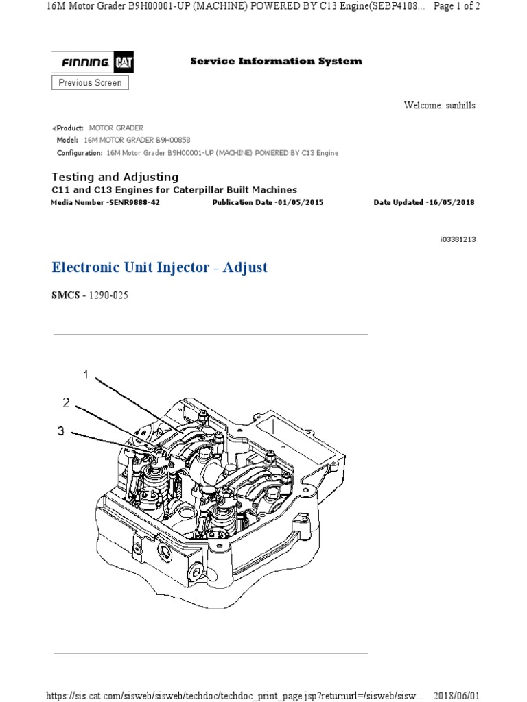 Electronic Unit Injector - Adjust: Testing and Adjusting | Download ...