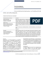 Apuntes para La Historia Constitucional Peruana. La Constitución de 1920, Cien Años Después