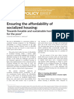 Policy Brief: Ensuring The Affordability of Socialized Housing