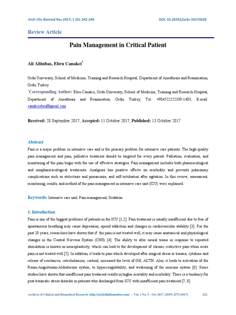 Pain Management Strategies in ICU | PDF | Fentanyl | Opioid