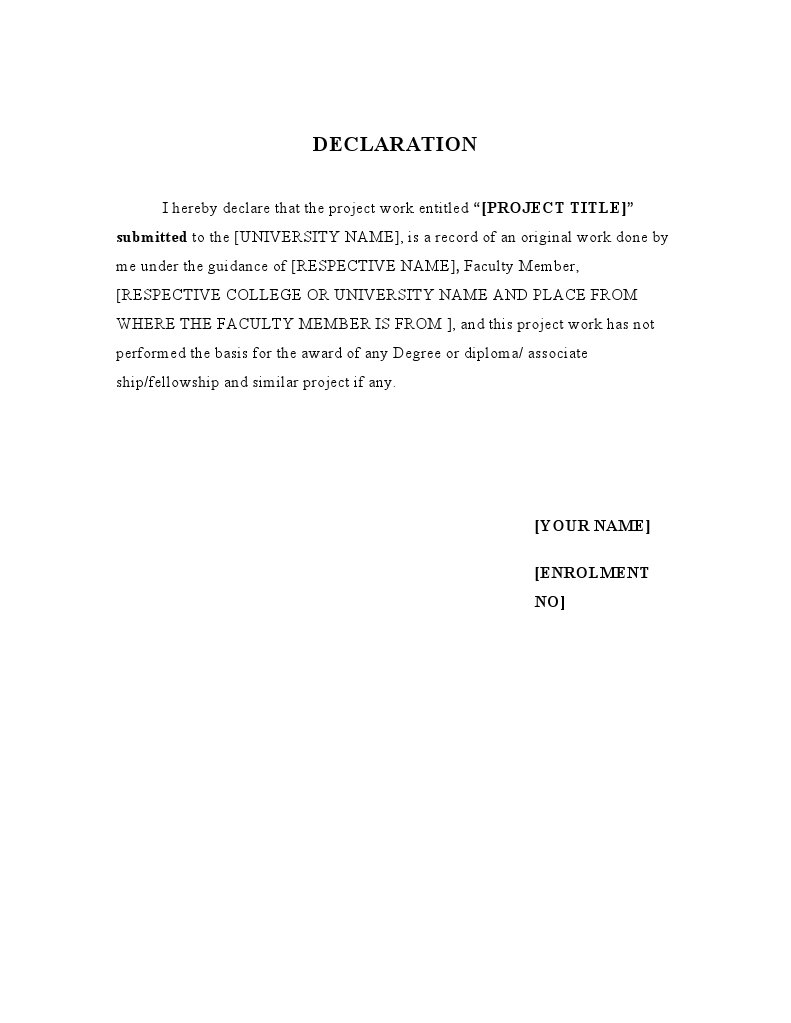 Project Declaration Template | PDF