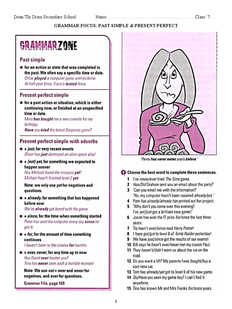 Past Simple & Present Perfect Exercises | PDF | Language Arts ...