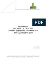 Informe de Gestión FCEUSB (Septiembre-Diciembre 2010)