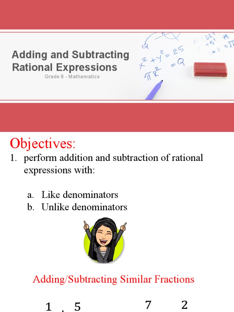 Adding and Subtracting Rational Expressions | PDF | Rational Number ...