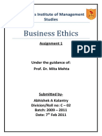 Business Ethics: Symbiosis Institute of Management Studies