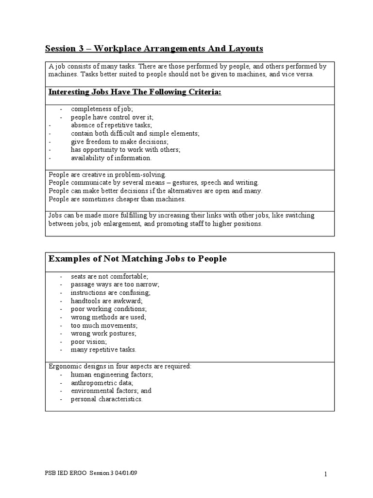 Ergonomic Workplace Design Principles | PDF | Chair | Human Factors And ...