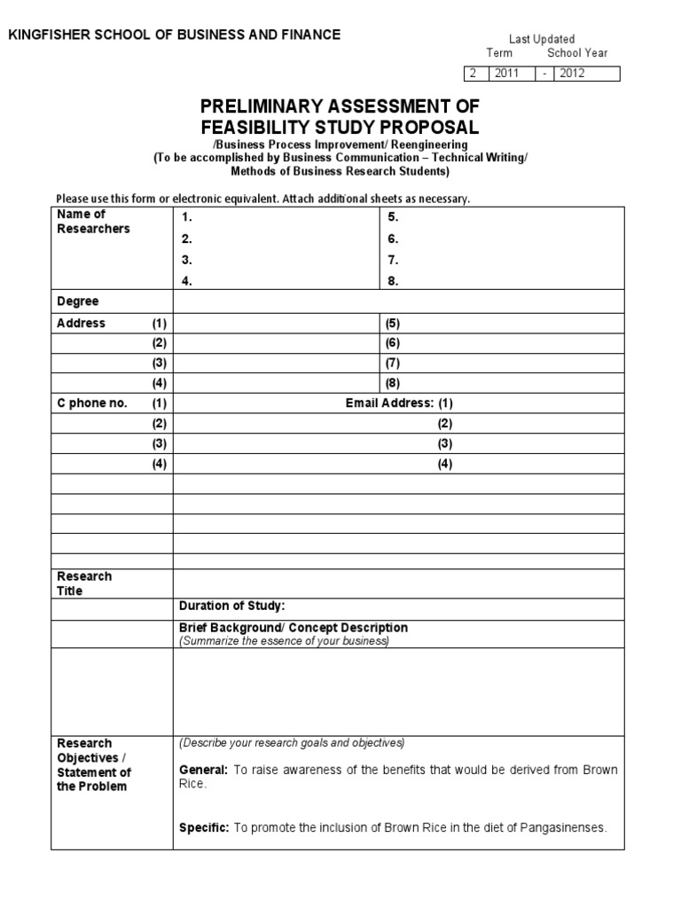 Preliminary Assessment of Feasibility ST | PDF | Competitive Advantage ...