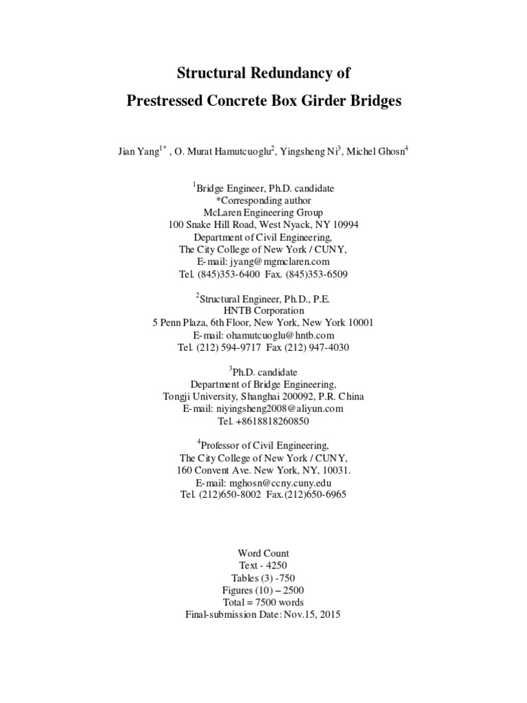 Evaluating Redundancy in Box Girder Bridges | PDF | Bridge | Strength ...