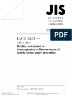JIS-K-6251 - Rubber Vulcanized or Thermoplastics Determination of Tensile Stress Strain Properties