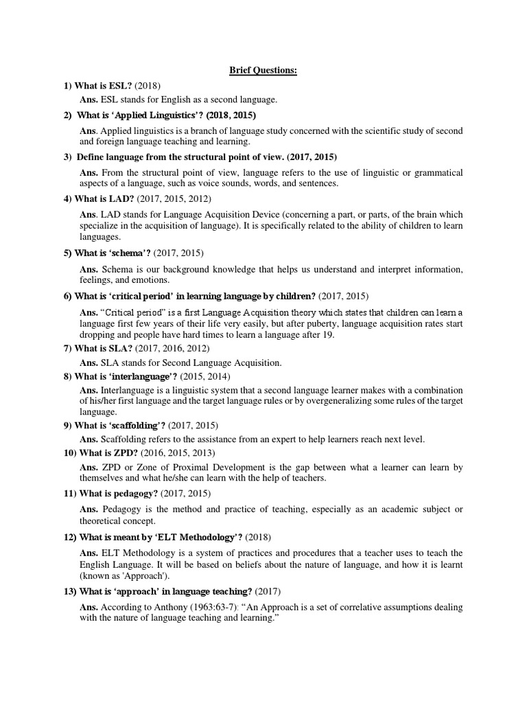 Understanding ESL and Language Teaching | PDF | Language Education ...