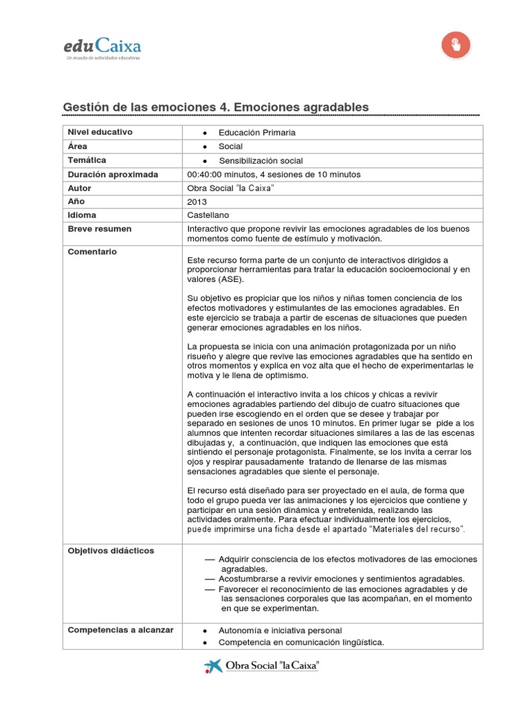 Ficha | PDF | Las emociones | La naturaleza humana