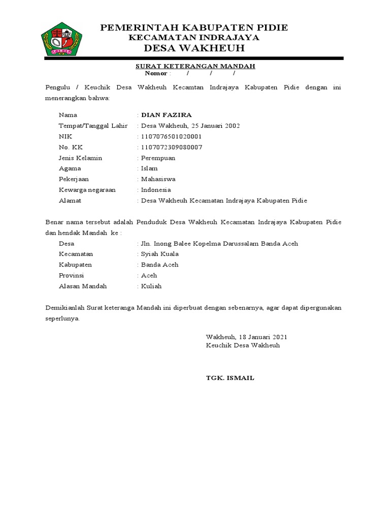 Download 69+ Contoh Surat Mandah Adalah Terbaik Dan Terbaru
