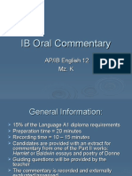 IB Oral Commentary