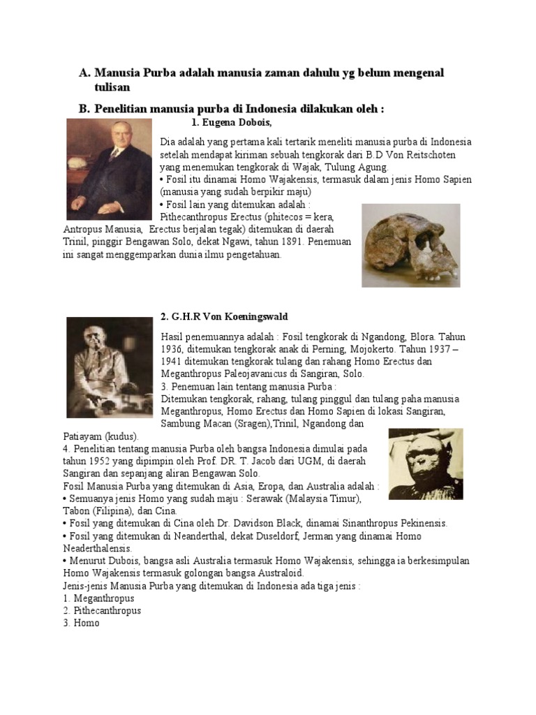 Sejarah Perkembangan Manusia Purba