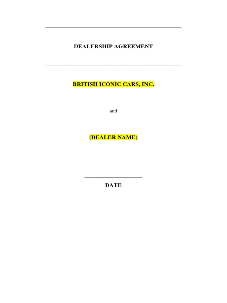 Dealership Agreement for MINI Products | PDF | Car Dealership ...
