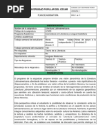 Plan de Asignatura Literatura Latinoamericana