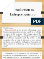 Introduction To Entrepreneurship