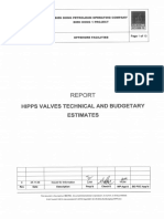 BD100IR0002 - 0 HIPPS Valves Technical and Budgeting Estimates