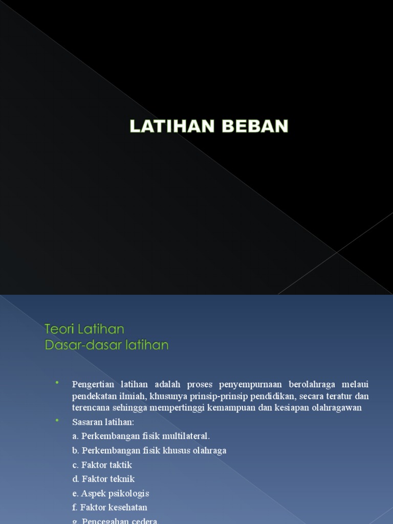 Prinsip Latihan Beban dalam Kebugaran | PDF
