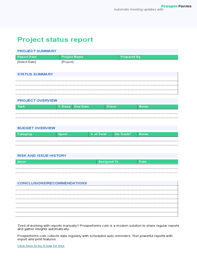 Project Status Update Report | PDF