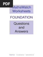 Mathswatch Foundation Worksheets Aw