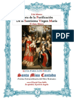 2 de Febrero. La Purificación de La Santísima Virgen María. Guía de Los Fieles para La Misa Cantada. Kyrial Cum Iubilo. en Apéndice: de Angelis