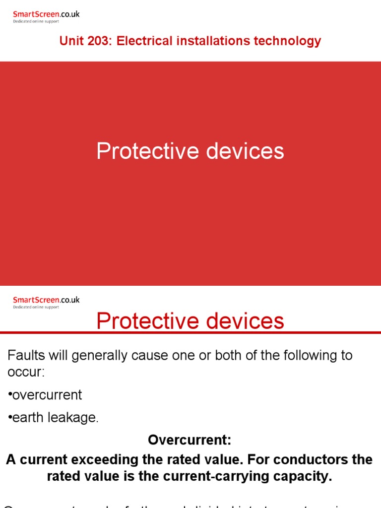 Protective Devices: Unit 203: Electrical Installations Technology | PDF ...