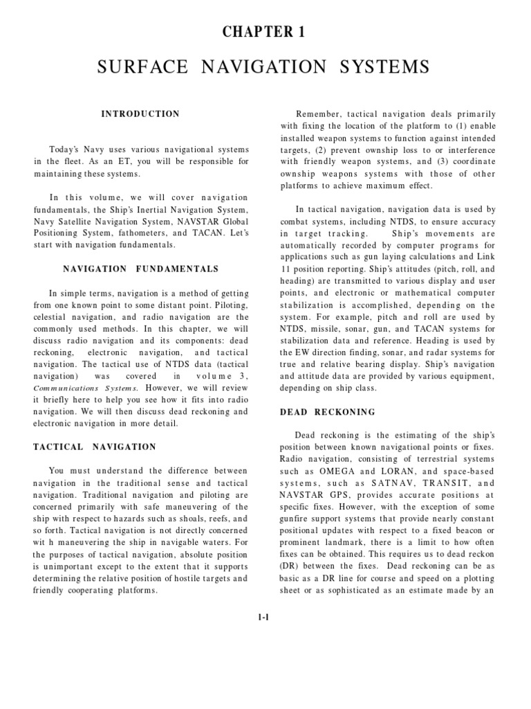 Navy Surface Navigation Systems Overview | PDF | Navigation | Global ...