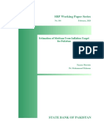 SBP Working Paper Series: Estimation of Medium Term Inflation Target For Pakistan