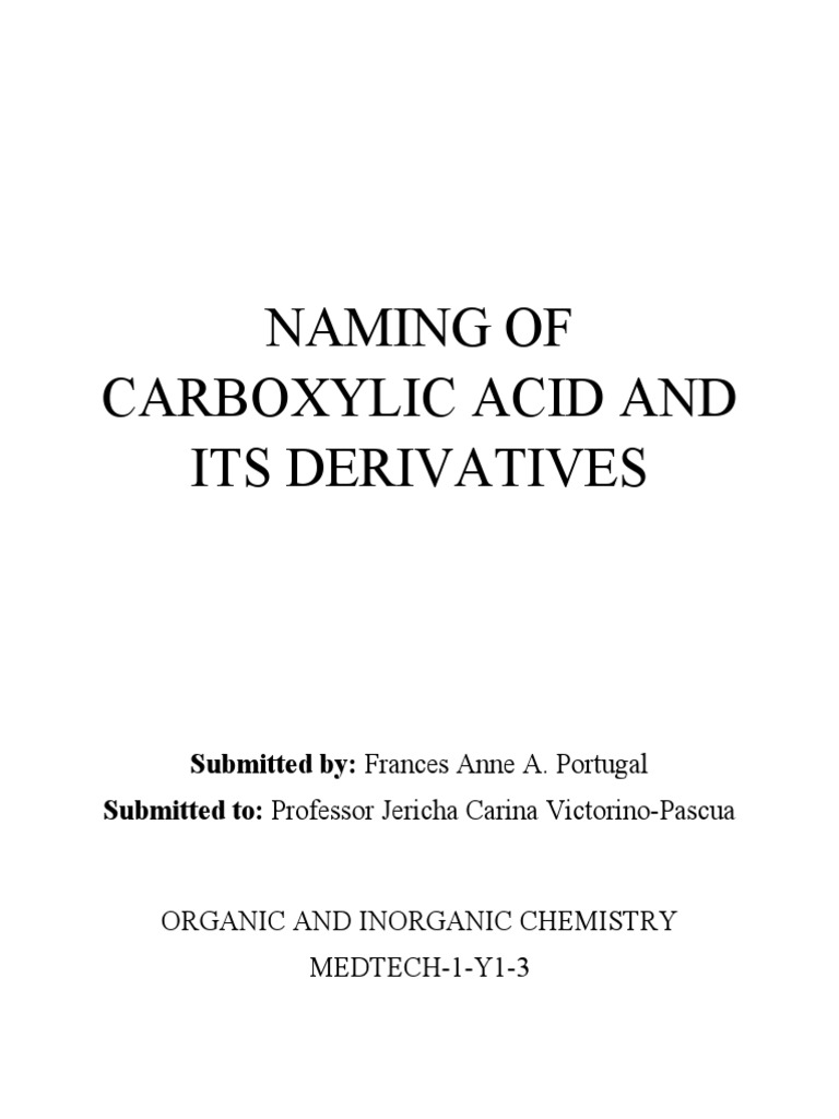 Rules in naming of carboxylic acids and its derivatives pdf amide