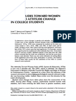 The Attitudes Toward Women Scale and Attitude Change in College Students