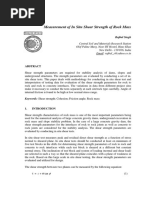 Measurement of in Situ Shear Strength of Rock Mass: Rajbal Singh