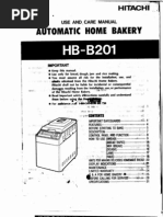 18122724 Hitachi Home Bakery Model HBD102 Instruction Manual Recipes