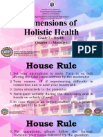 Dimensions of Holistic Health: Grade 7 - Health Quarter 1 - Module 1