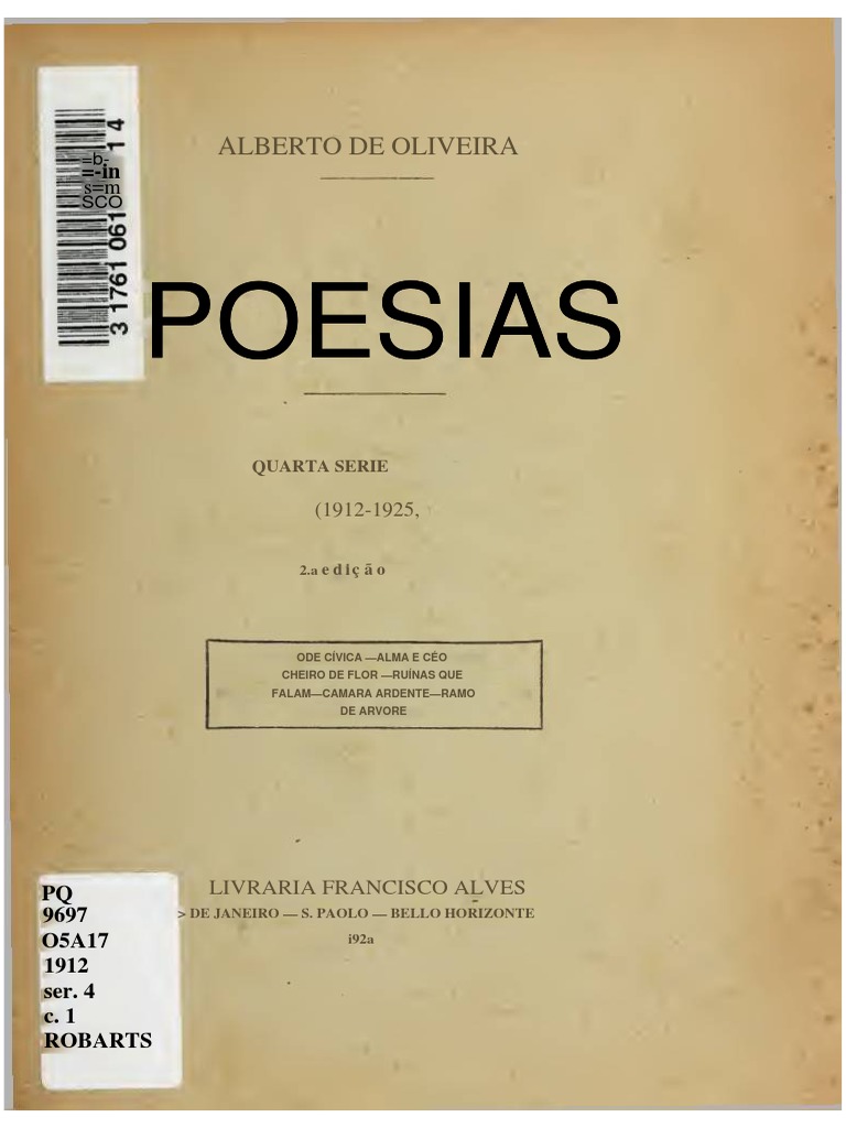 OCR-Alberto de Oliveira Poesias Quarta Serie | PDF | Amor | Natureza