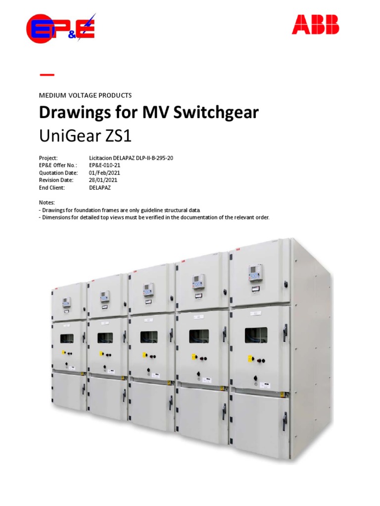 Drawings MV Switchgear UniGear ZS1 PDF Government Justice