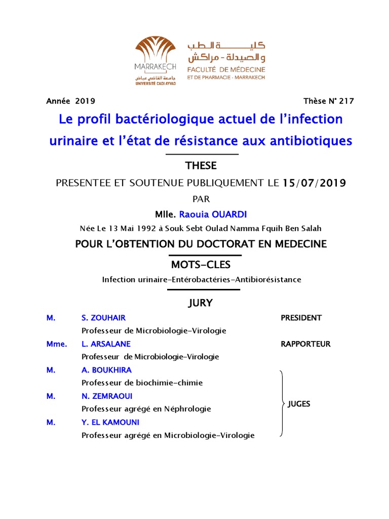 Bandelette Urinaire Leucocyte Positif Nitrite Négatif Forum These217 19 | PDF | Infection urinaire | Urine