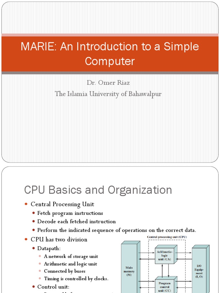 Computer Architecture Basics | PDF | Central Processing Unit | Input/Output