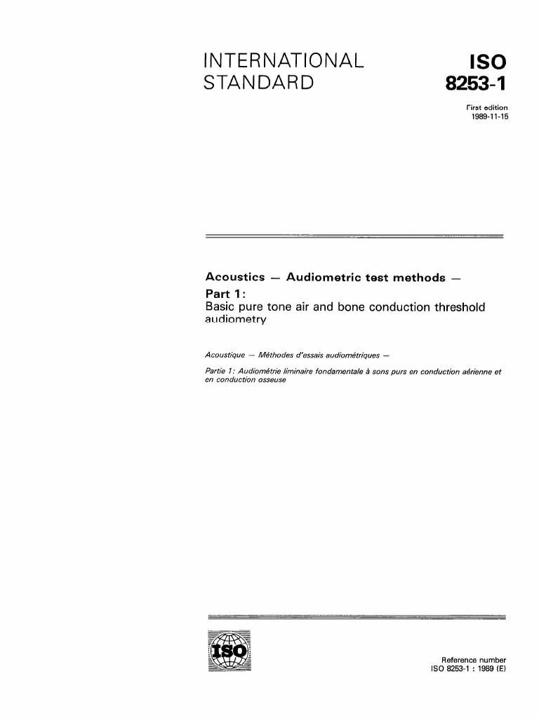 ISO 8253-1 - Acoustic | PDF | International Organization For ...
