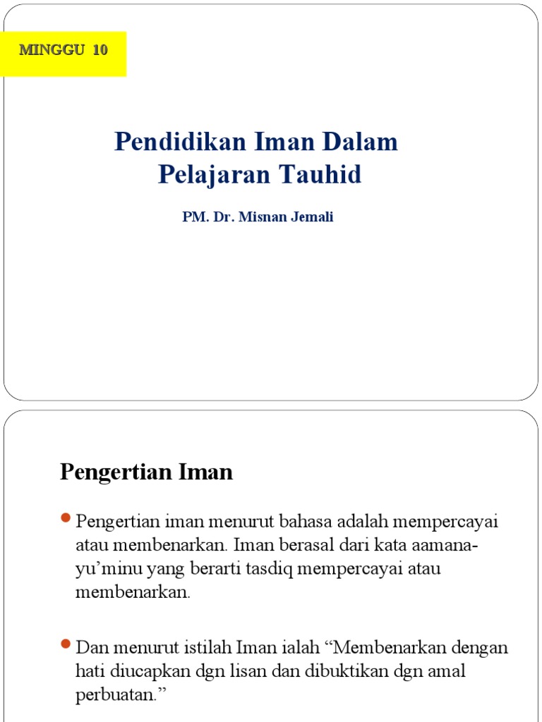 Pendidikan Iman dan Tauhid dalam Islam | PDF