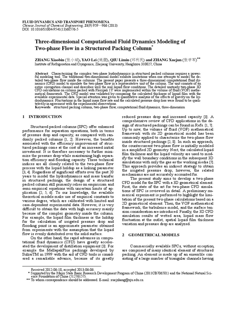 Three-Dimensional Computational Fluid Dynamics Modeling of Two-Phase ...