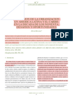 Evolución de la urbanización en América Latina y el Caribe en la década de 1990