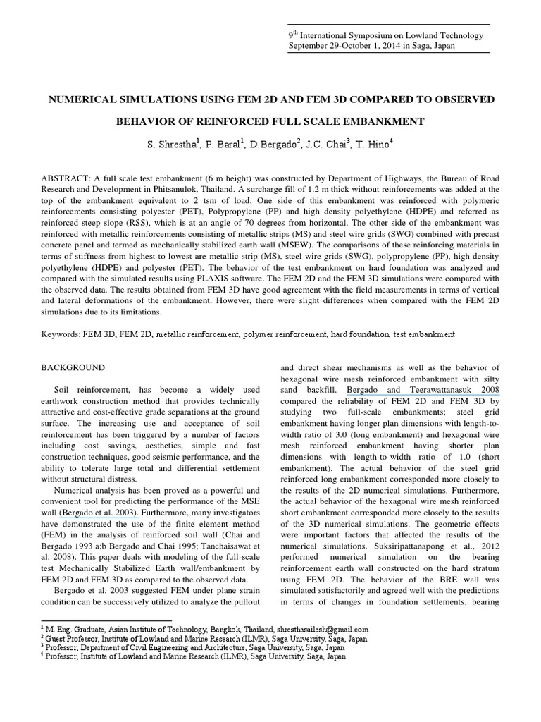FEM Analysis of Reinforced Embankments | PDF | Finite Element Method ...