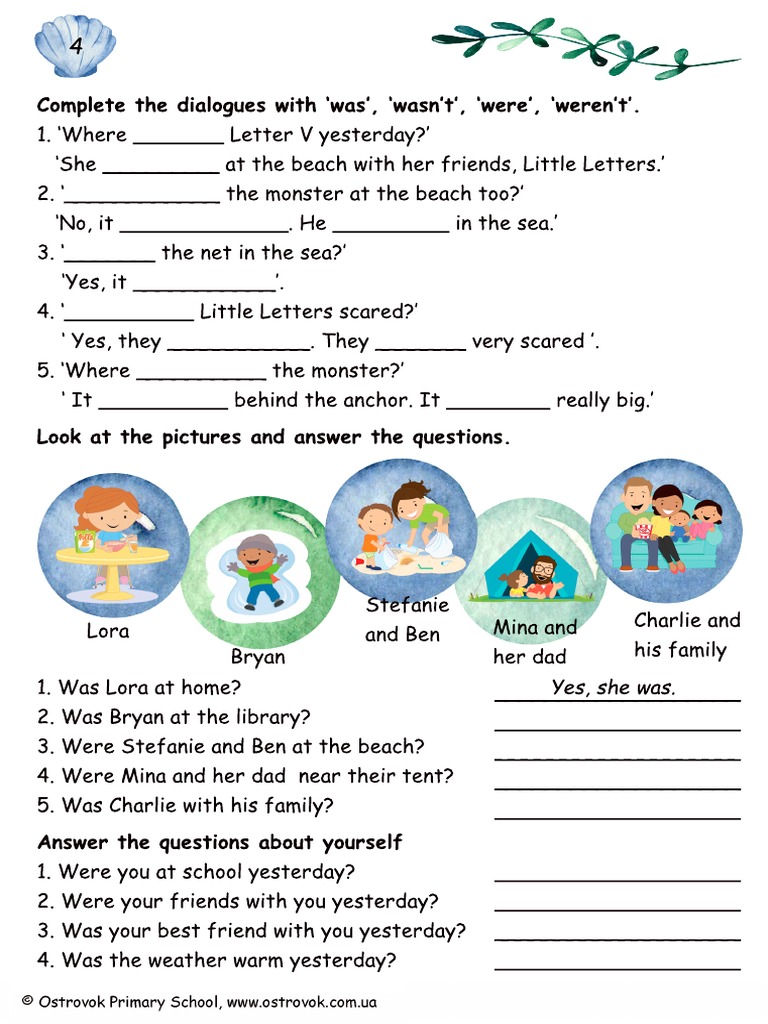 Past Tense Dialogue Completion Exercise | PDF | Language Arts & Discipline
