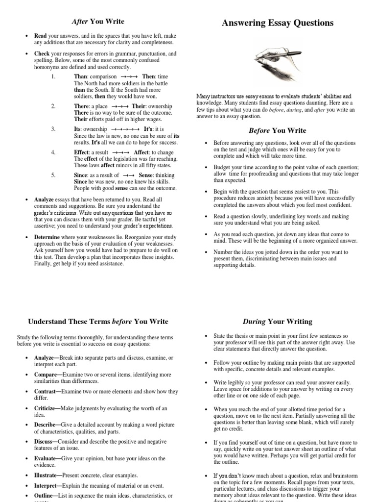 Tips for Answering Essay Questions | PDF | Question | Idea