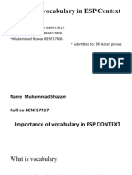 Enhancing Vocabulary in ESP Context