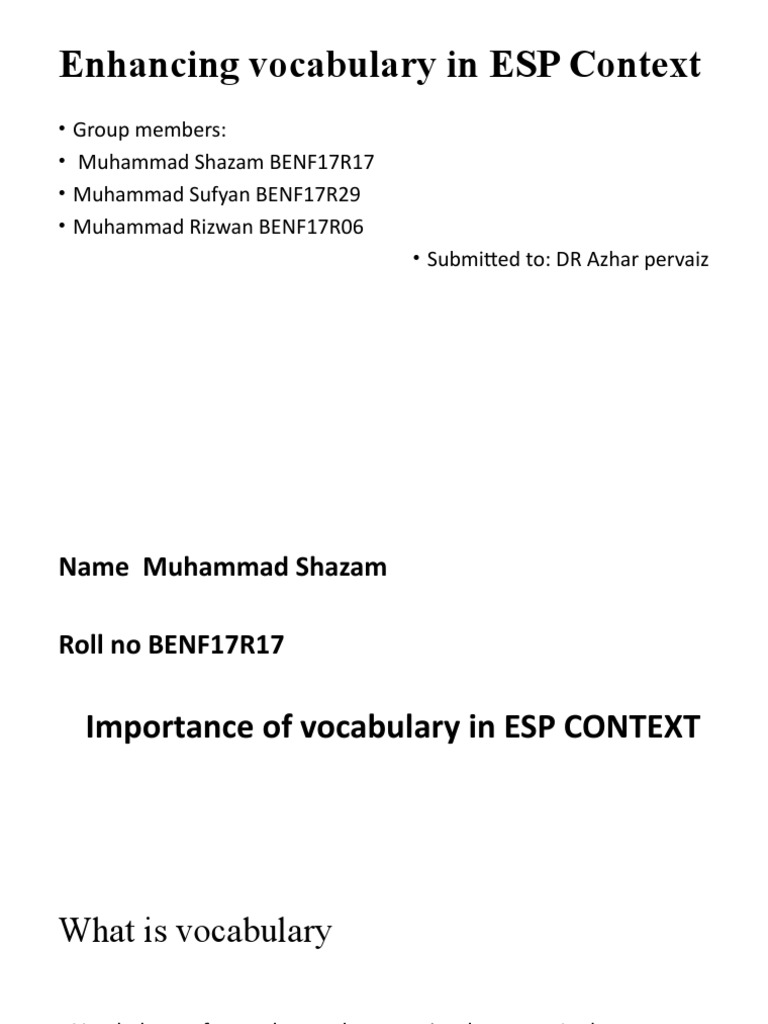 Enhancing ESP vocabulary learning strategies | PDF | Vocabulary | Word
