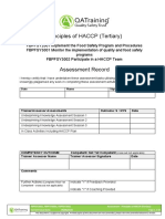 Principles of HACCP Assessment Book Tertiary